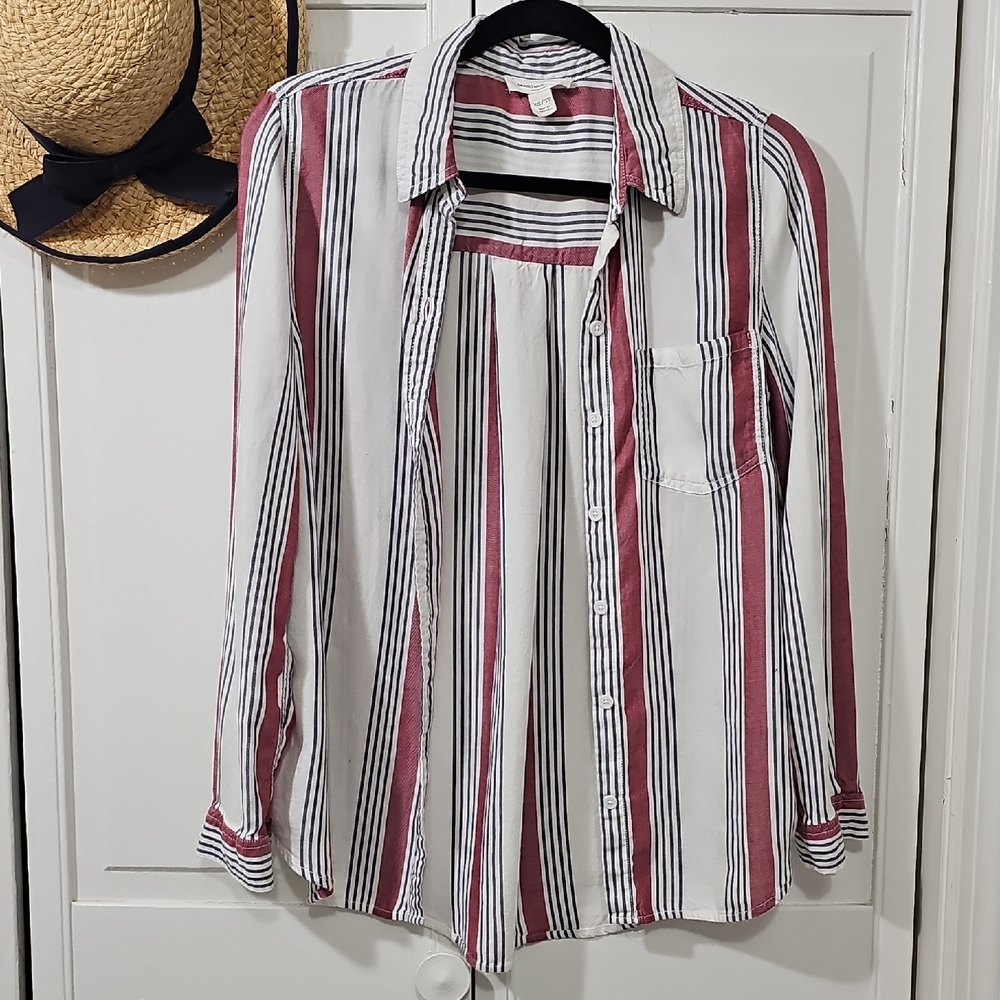 Striped Button-Up Shirt